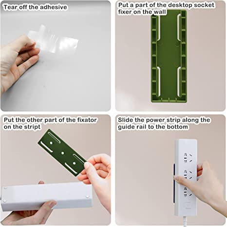 Adhesive Punch-Free Socket Holder (Pack of 2)